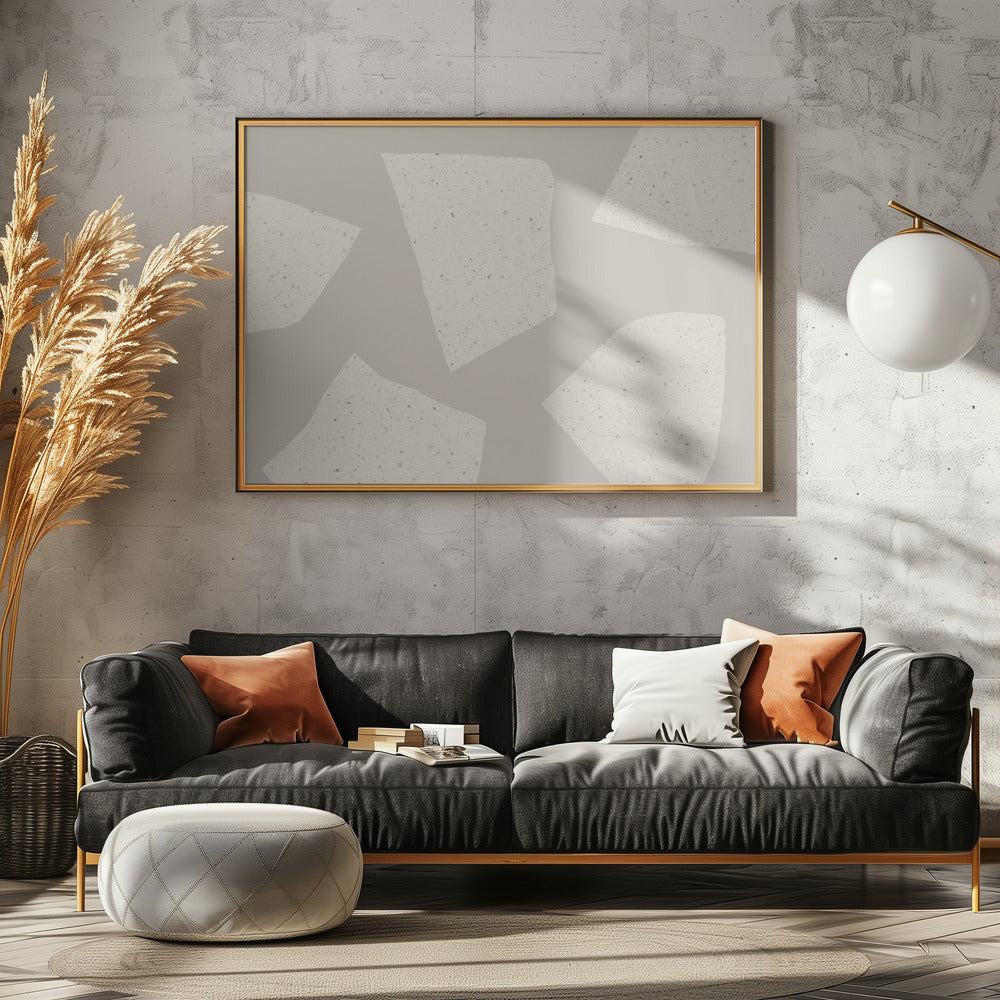 Unregelmäßige hellbeige Formen | Leinwand