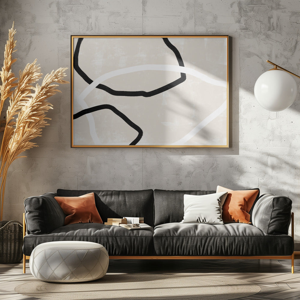 Schwarze und weiße Linien | Leinwand