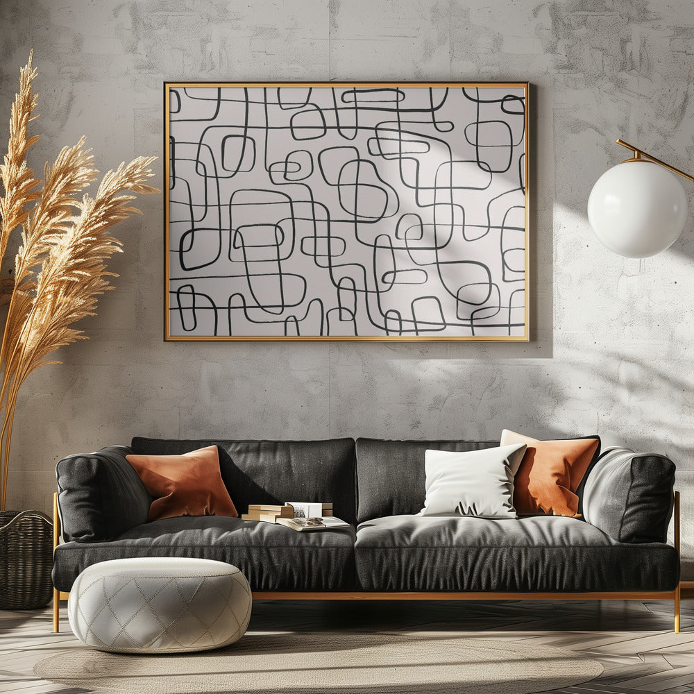 Curved Maze Lines | Canvas