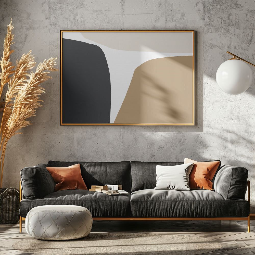Geometrische Formen in neutralen Tönen | Leinwand