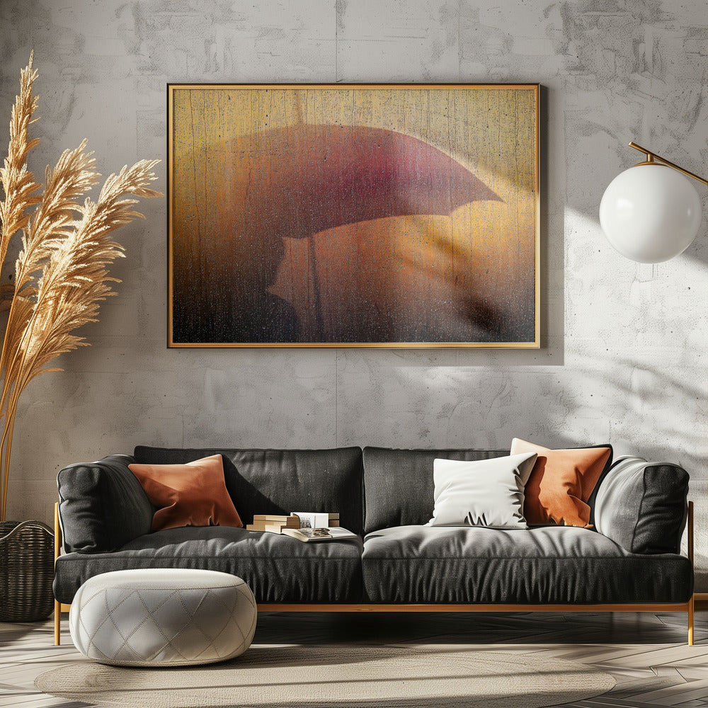 Metallische Wand im Regen | Leinwand
