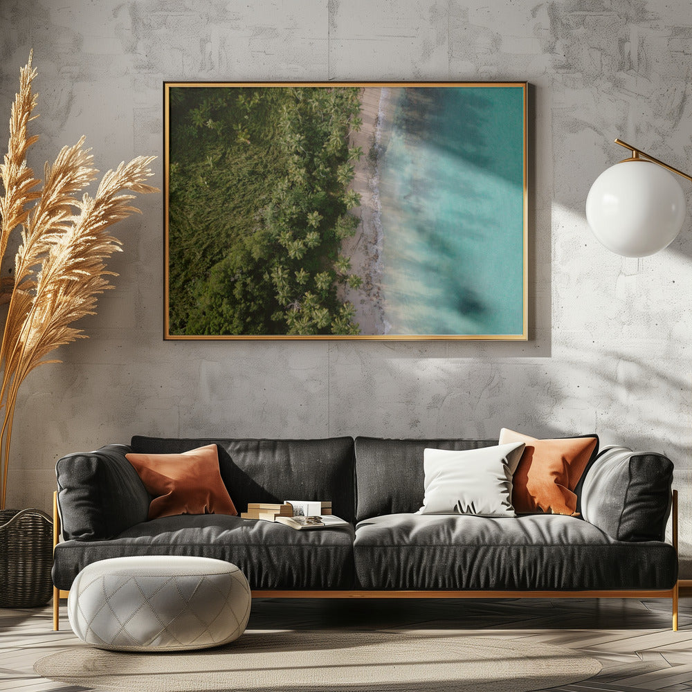 Grüner Strand von oben 2 | Leinwand