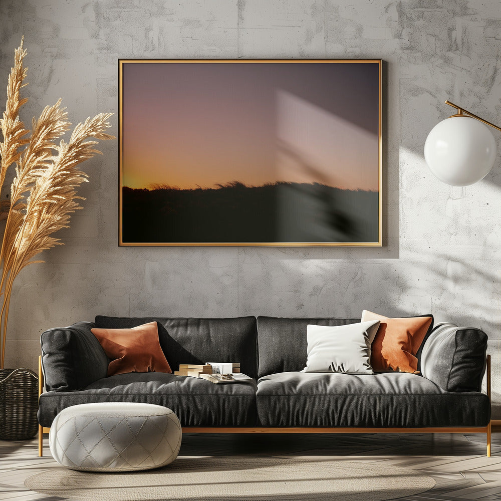 Dünengras Sonnenuntergang Horizontal | Leinwand