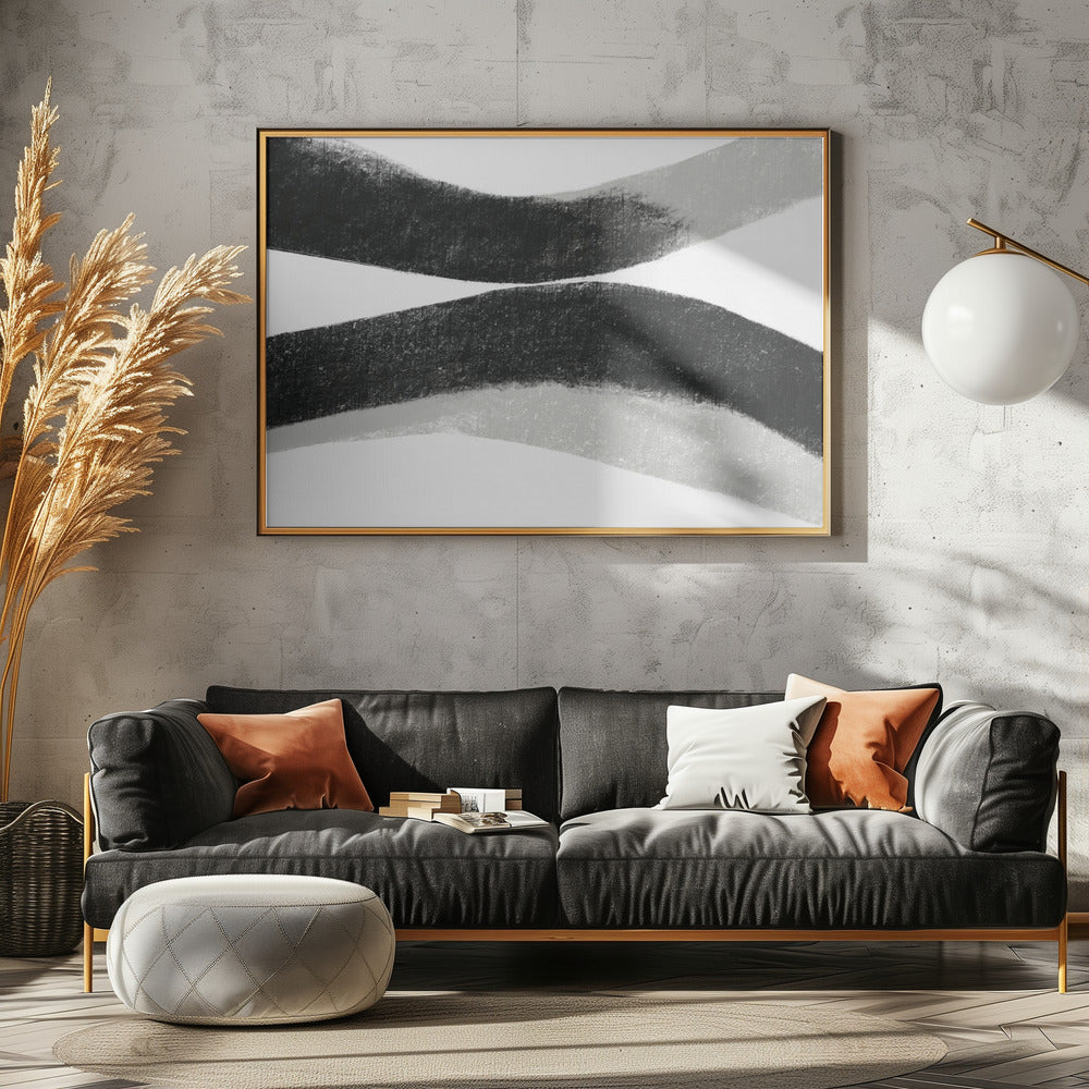 Black And Grey Strokes On A White Background | Canvas