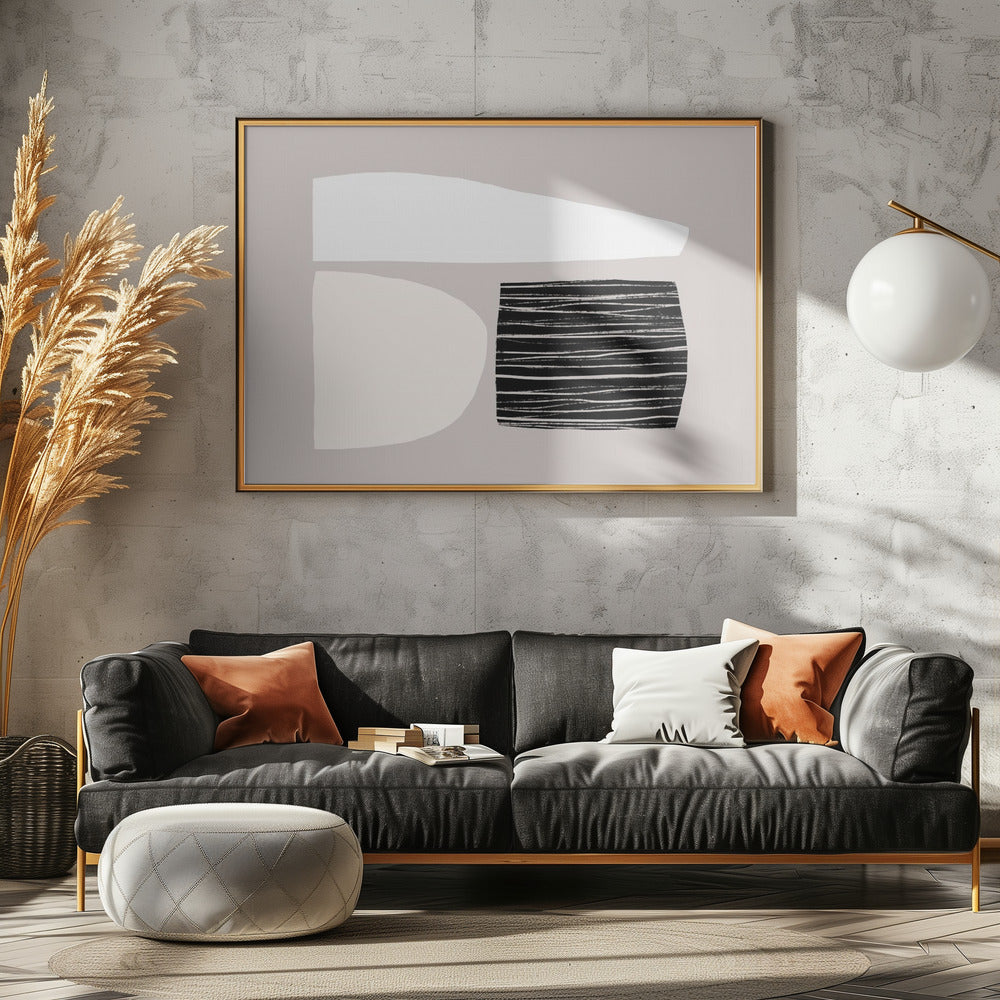Geometrische Formen in neutralen Tönen | Leinwand