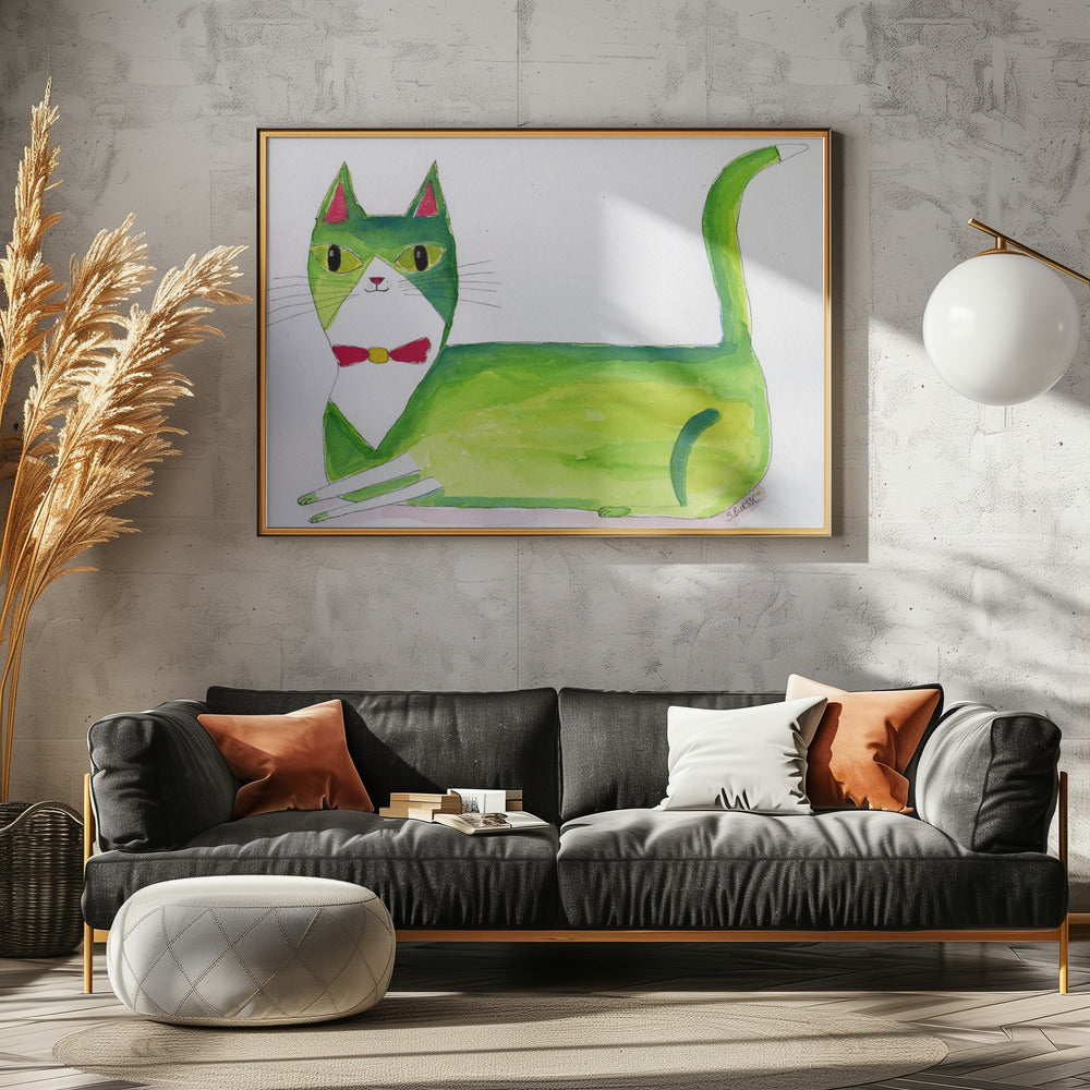 The green cat | Poster