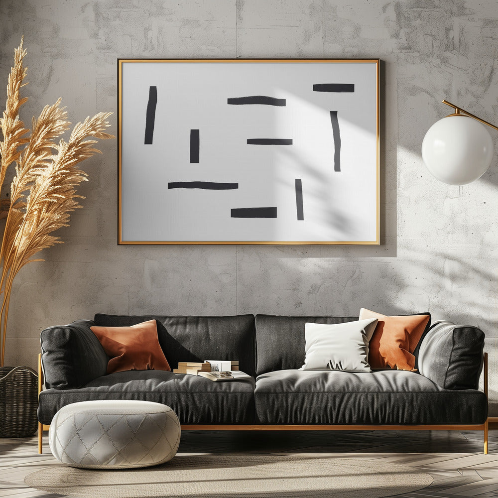 Schwarze Linien auf weißem Hintergrund | Poster