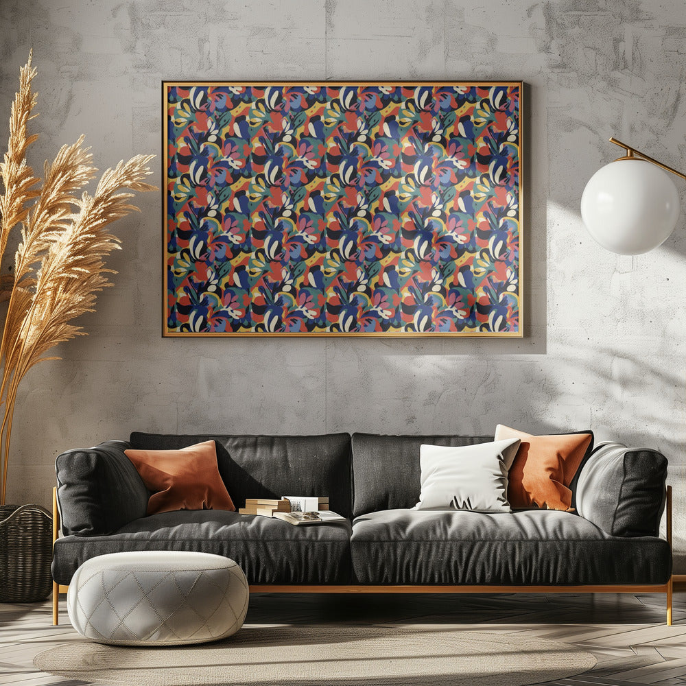 Lebendige Blumenwellen | Leinwand
