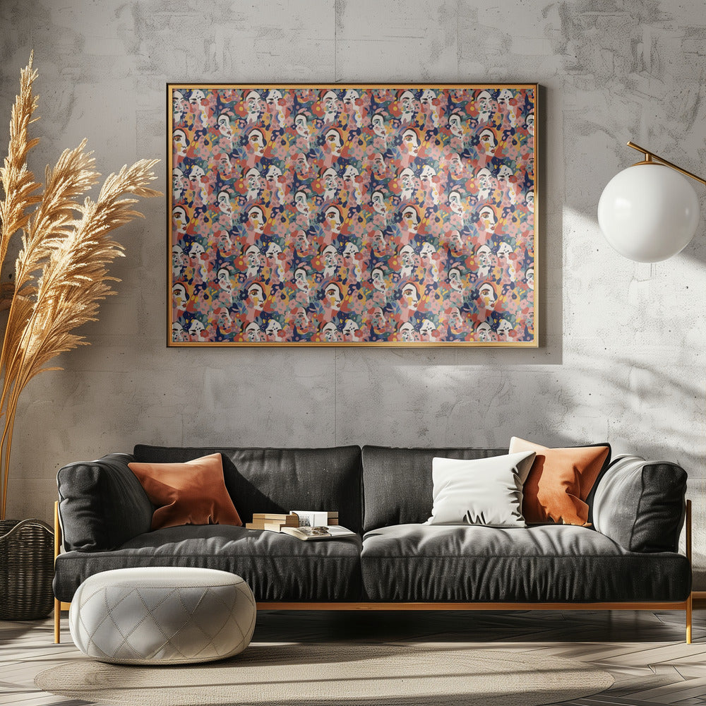 Florale Gesichter Harmonie | Leinwand