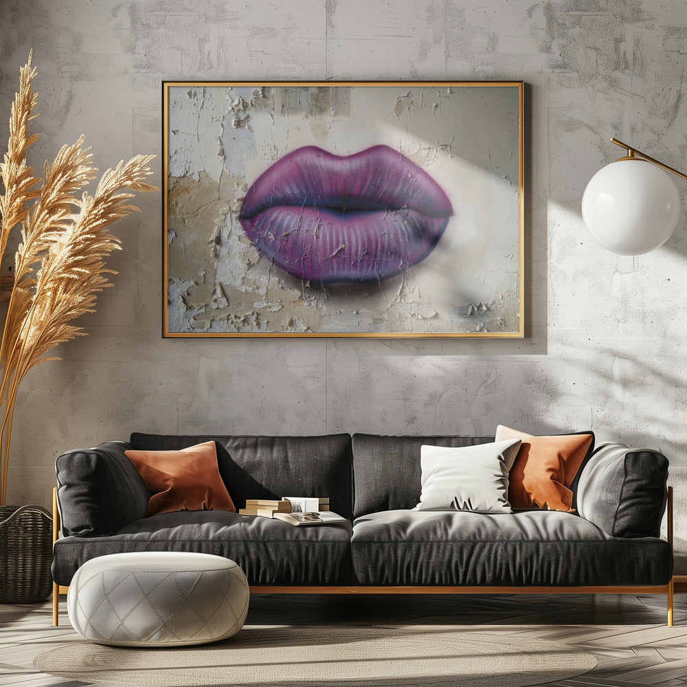 Lippen an der Wand | Leinwand