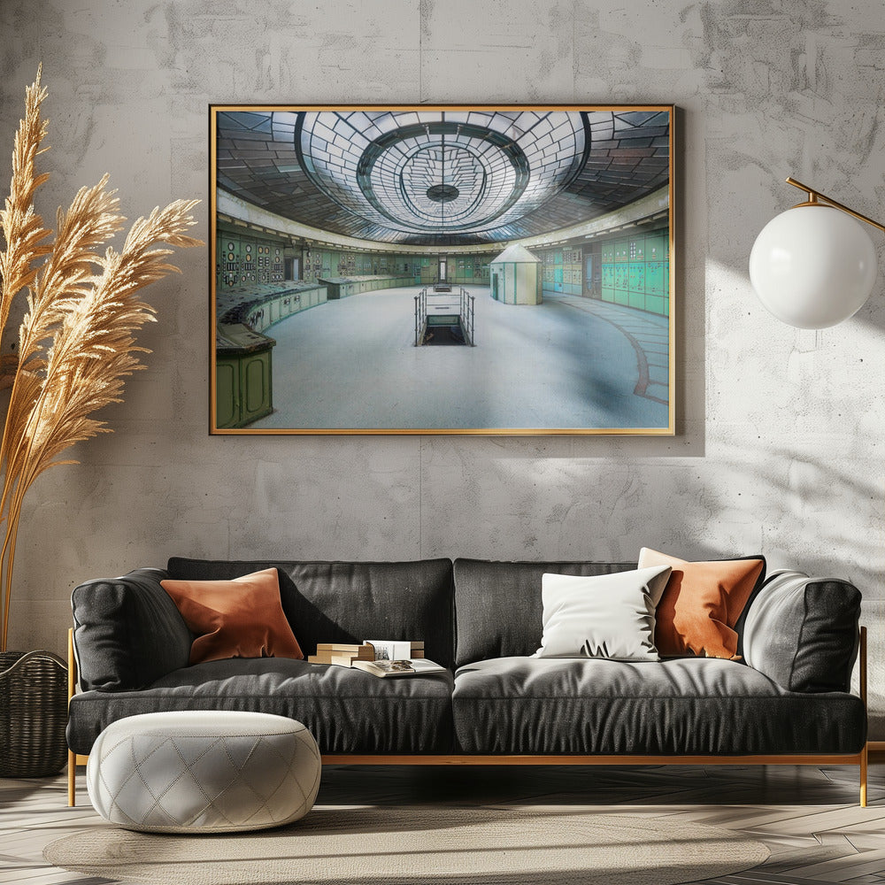 Verlassener Art-Deco-Kontrollraum | Leinwand