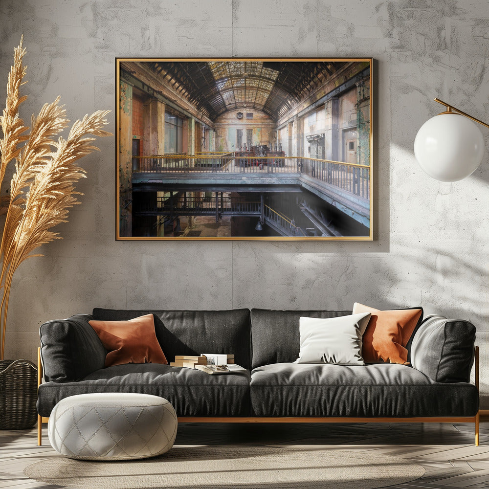 Industriehalle im Verfall | Leinwand