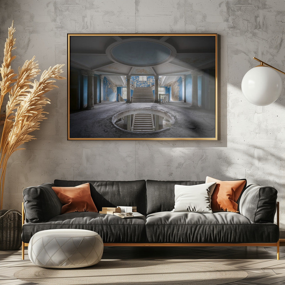 Dunkelblaue Treppe | Leinwand