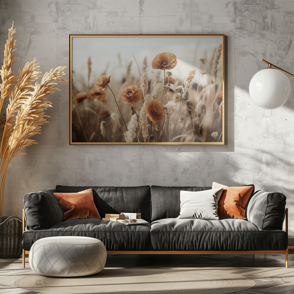 Mohnblumen im Wind | Leinwand