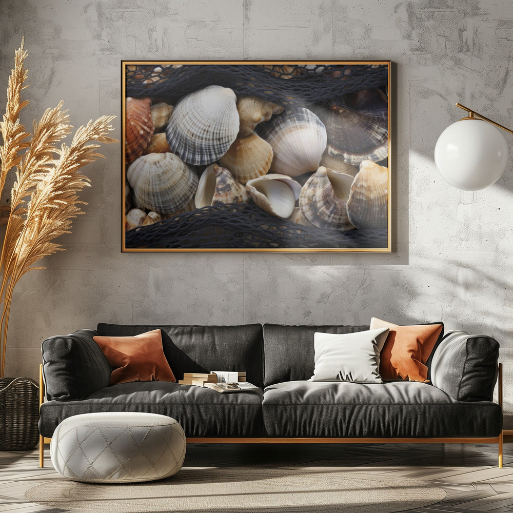 Muschel-Wandteppich | Leinwand