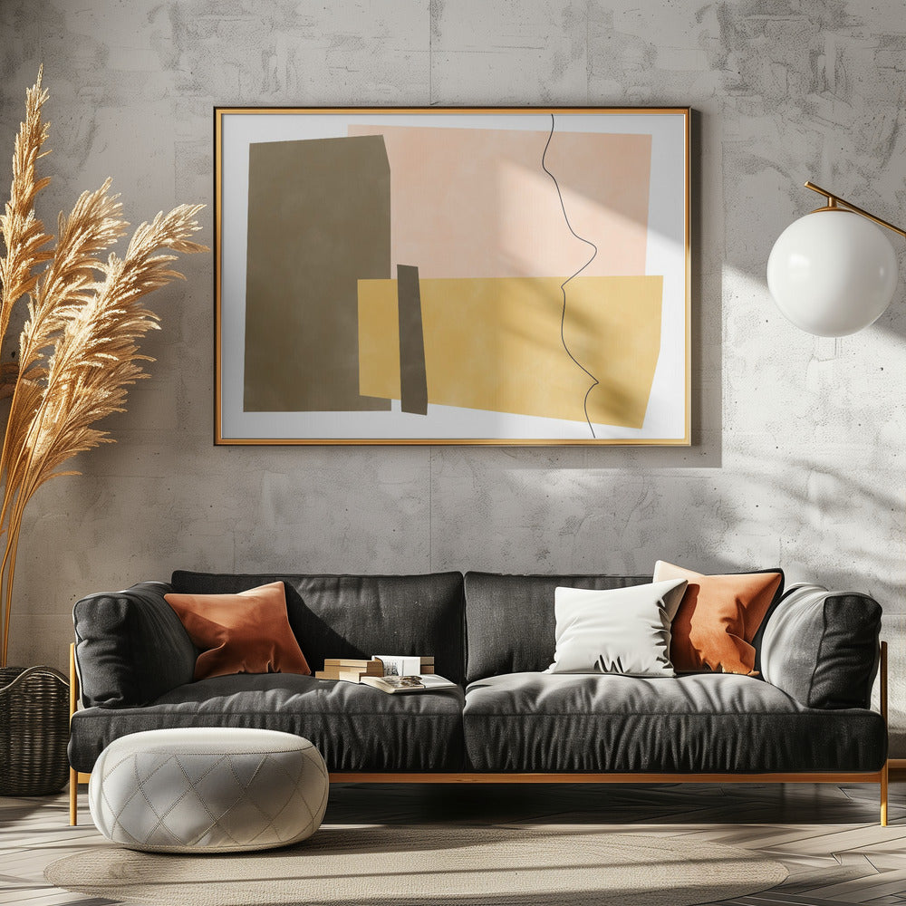 Geometrische Formen in Erdtönen | Leinwand
