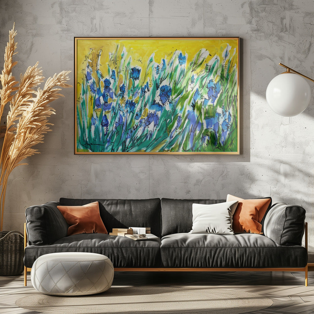 Explosion blauer Blüten | Leinwand