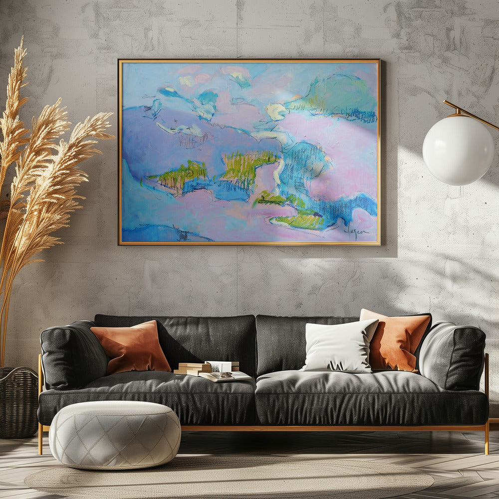Abstrakte rosa Landschaft | Poster