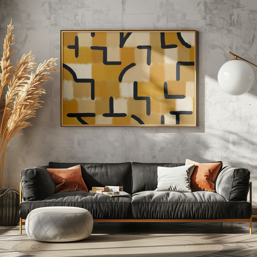 Ockerfarbenes Karomuster Blackburn | Leinwand