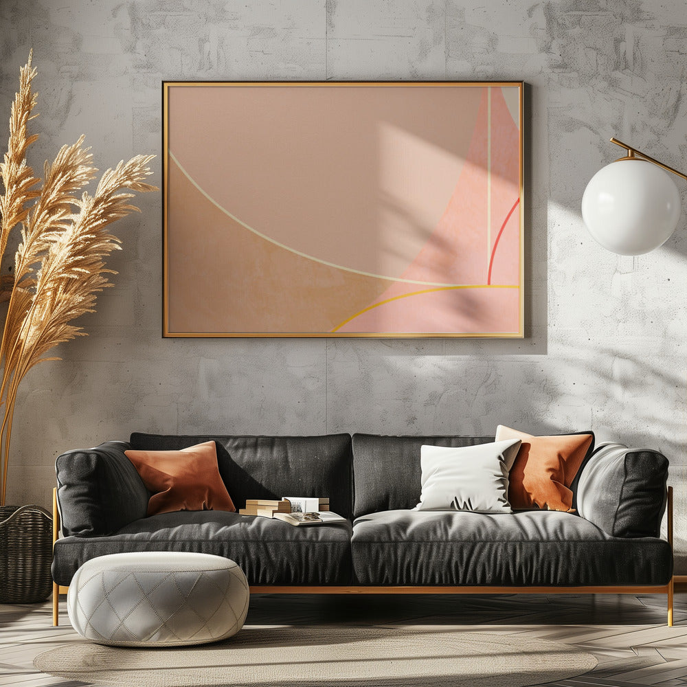 Mid Century Curry Gelb Blush Frühling | Poster