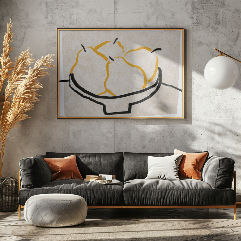 Strichzeichnung Birne | Leinwand