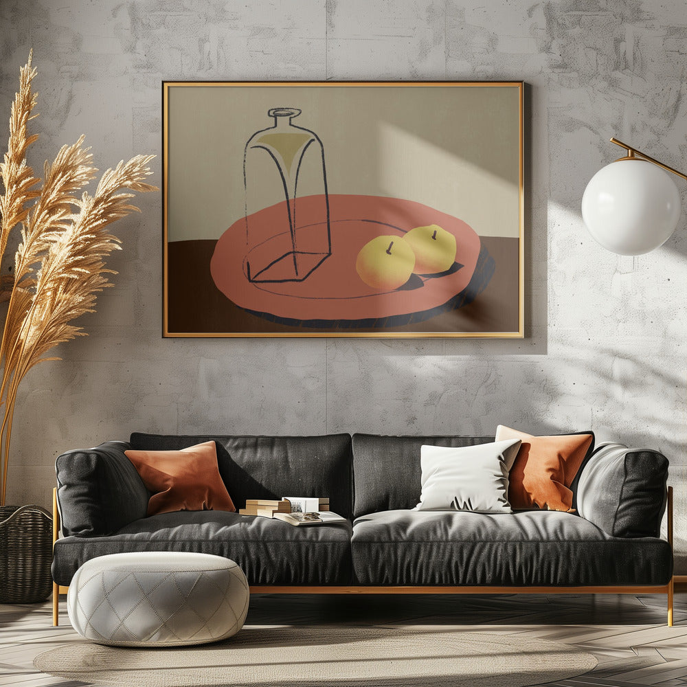 Glas und Apfel | Poster