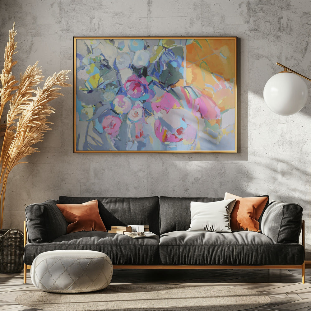 Glas und Rosen | Leinwand