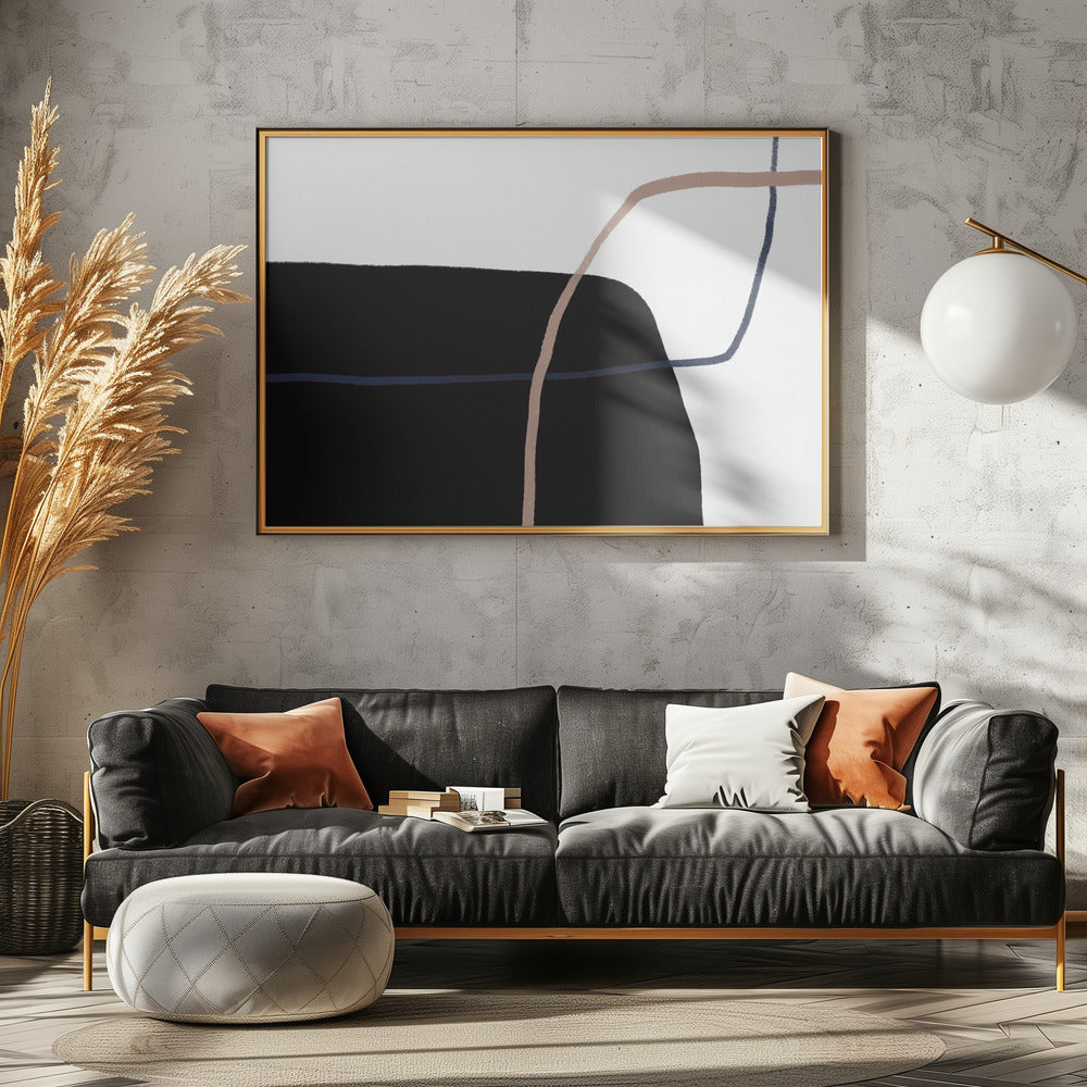 Intersecting Lines And Bold Black Shapes | Poster