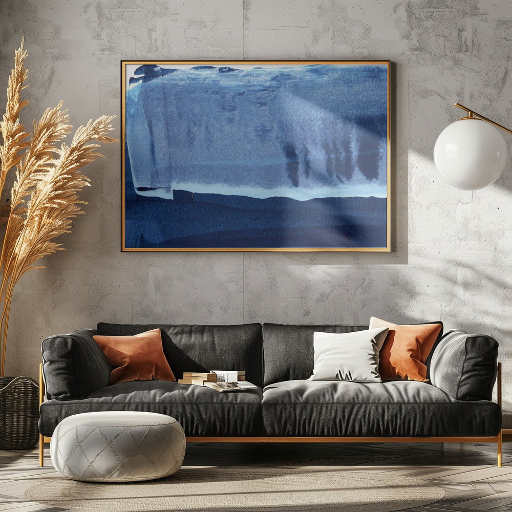 Blue Texture Flowing Vertical Lines | Canvas