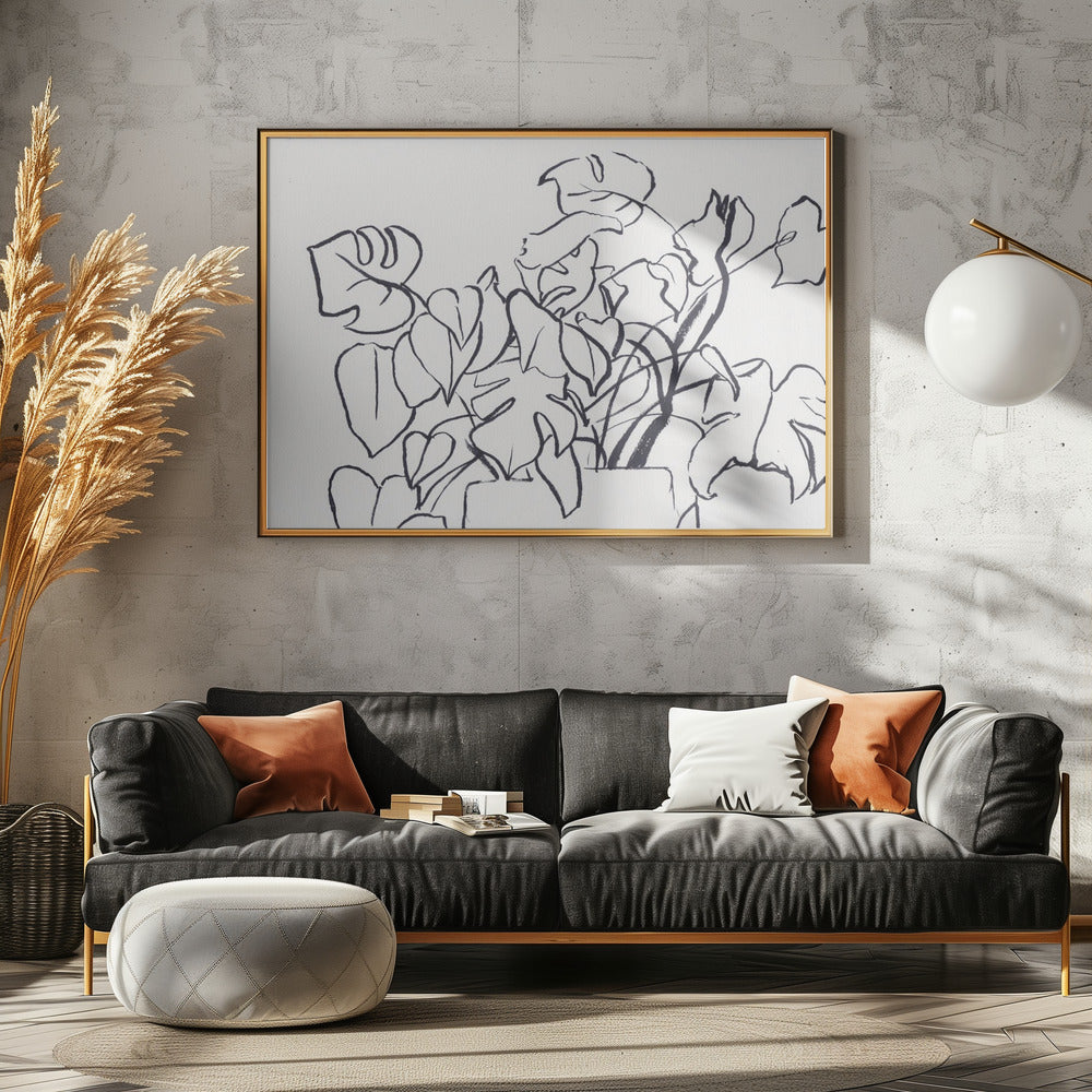 Black and White Monstera Small | Canvas