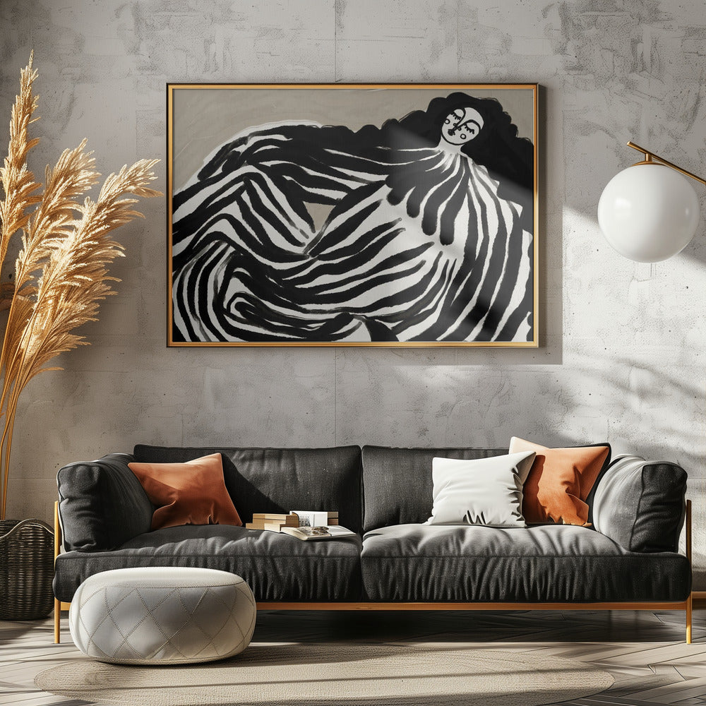 Monochrome Wellen | Leinwand