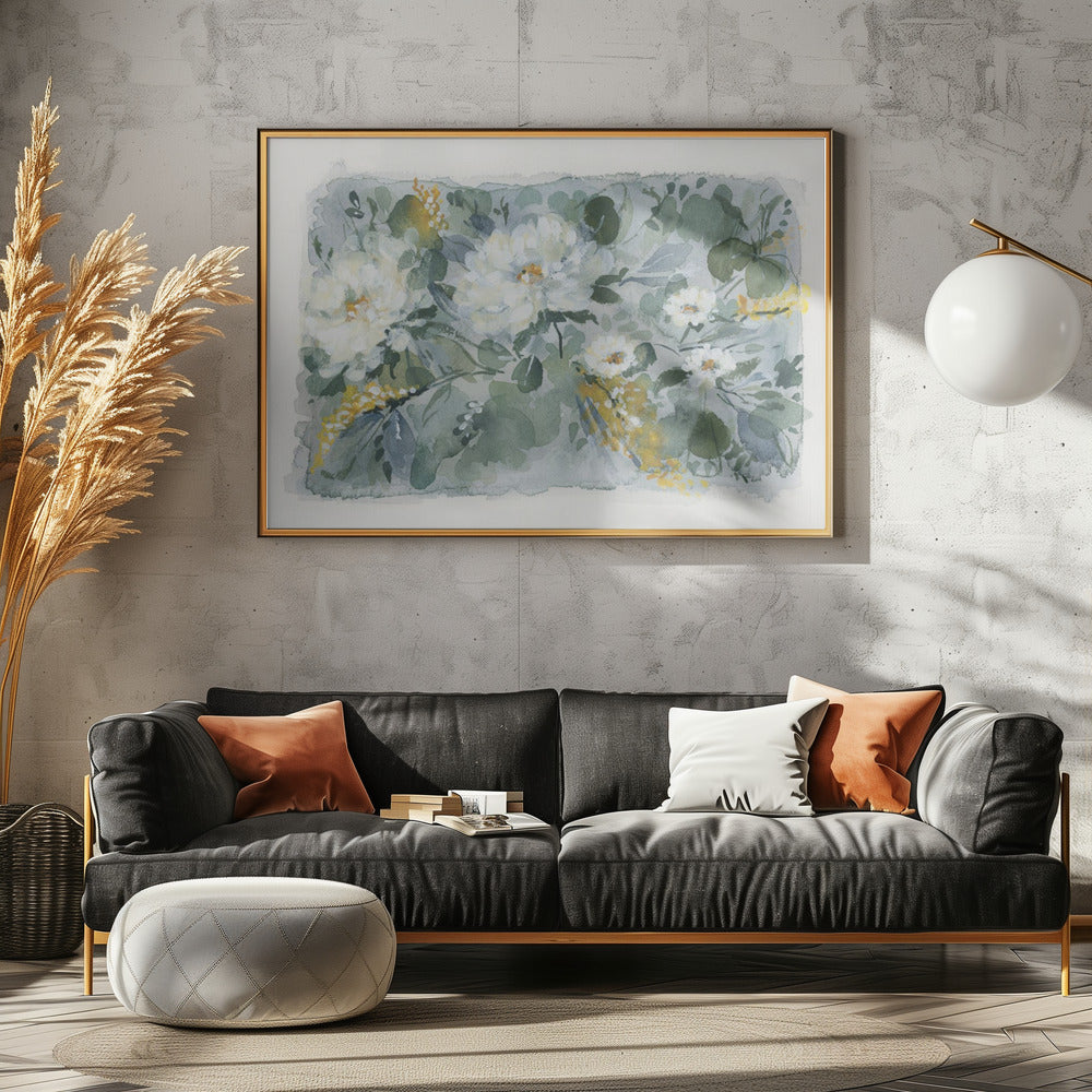 Weißer Blumenstrauß | Leinwand