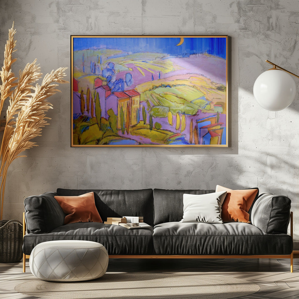 Mondbeschienene Landschaft | Poster