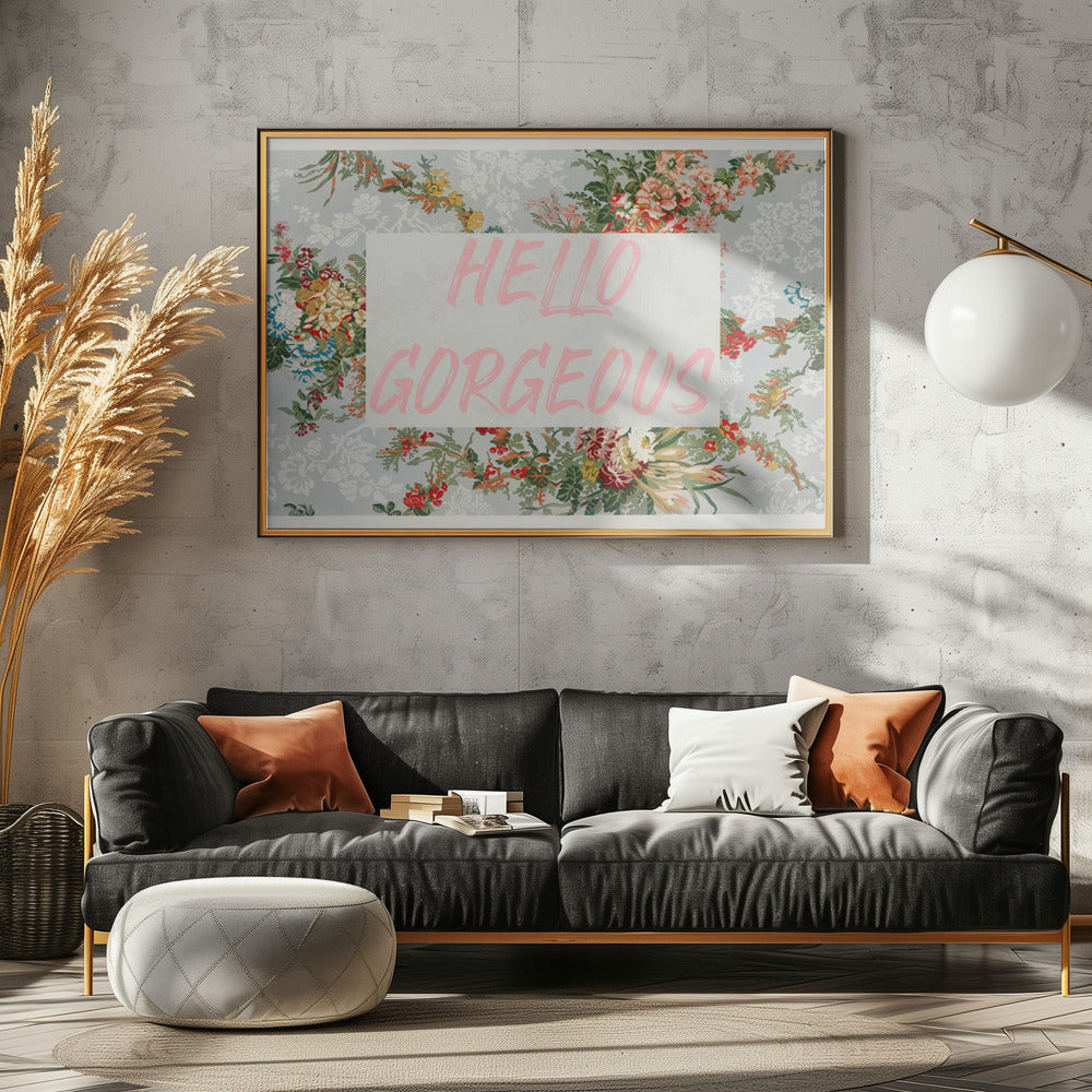 Hellogorgeousbluefloral Verhältnis2x3 | Leinwand
