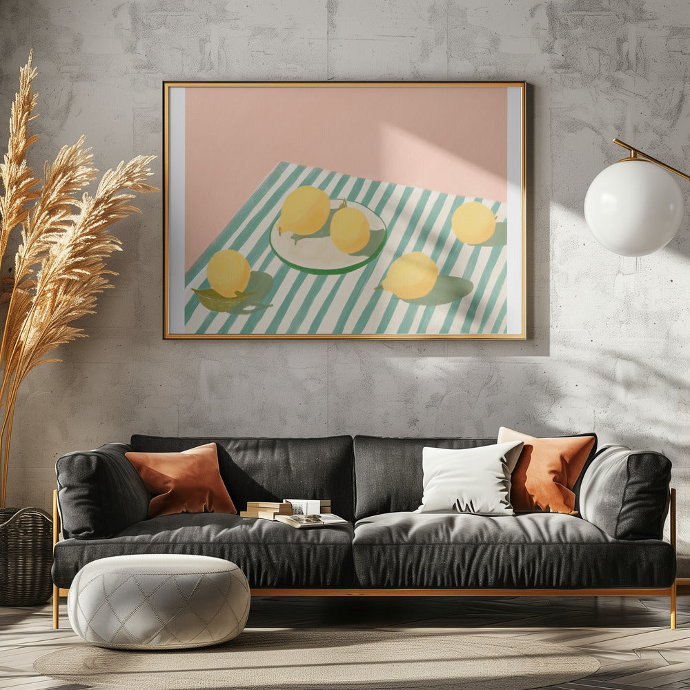 Zitronen und Streifen | Poster