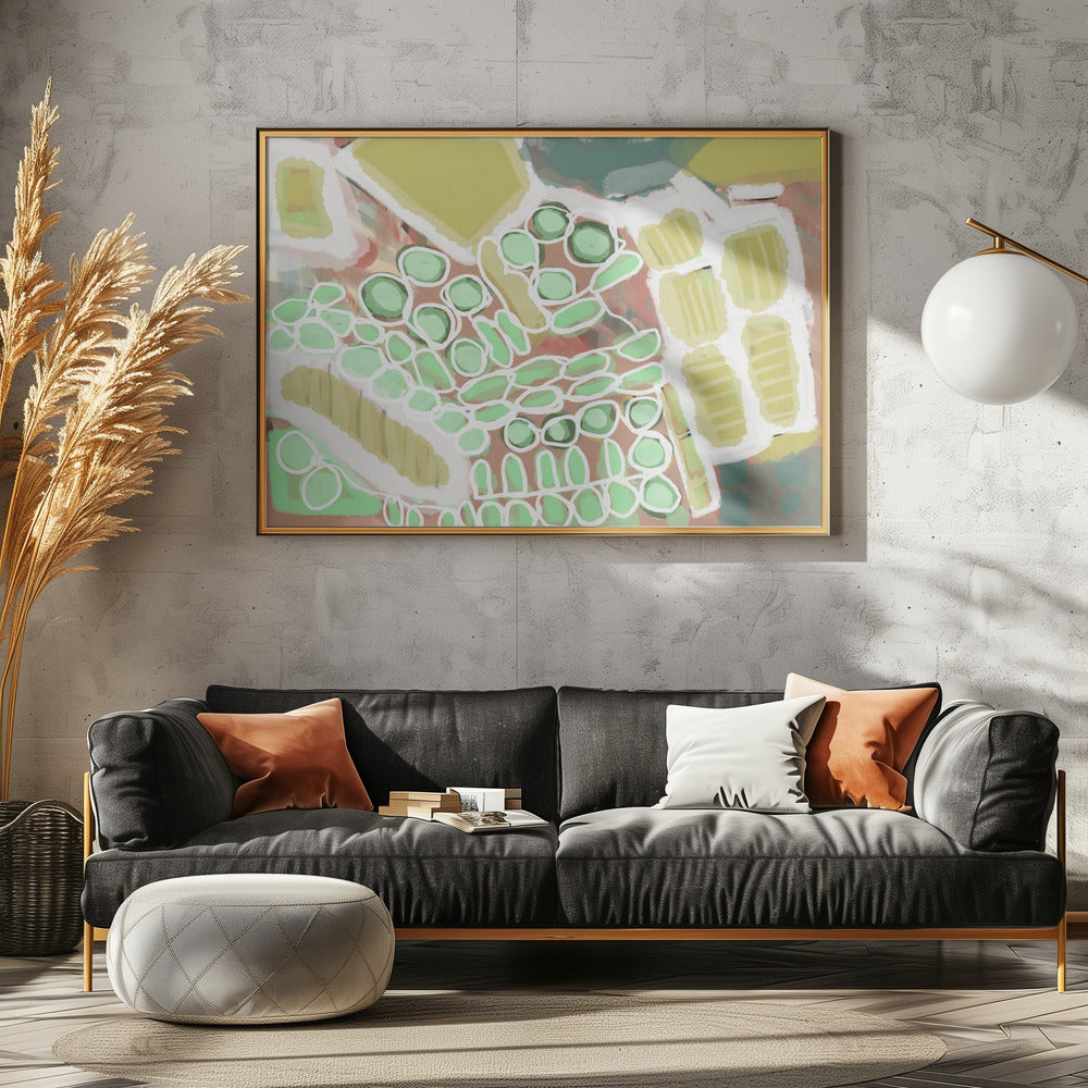 Abstrakte Grün- und Goldtöne | Poster