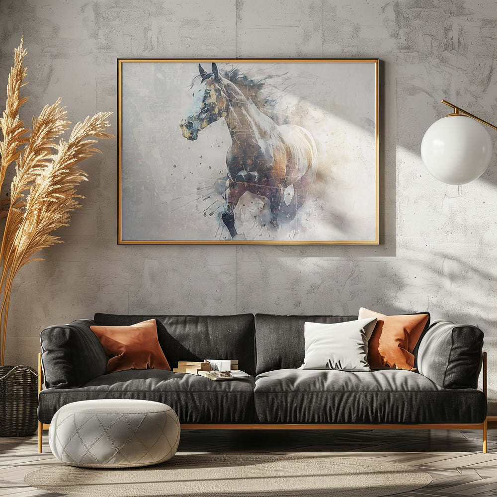 Pferd Tier Vintage Kunst Illustration Wandkunst 09 | Poster
