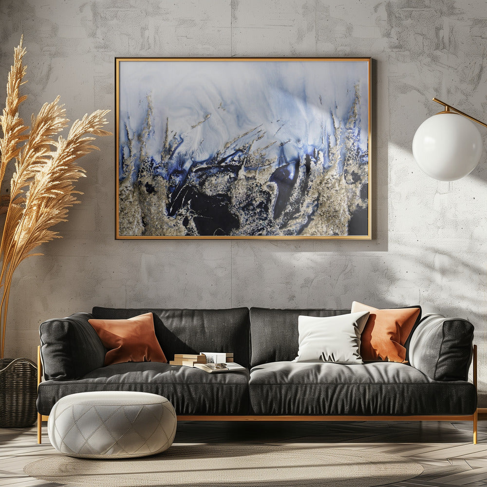 Dramatische Kunst - Goldene Felsen | Leinwand