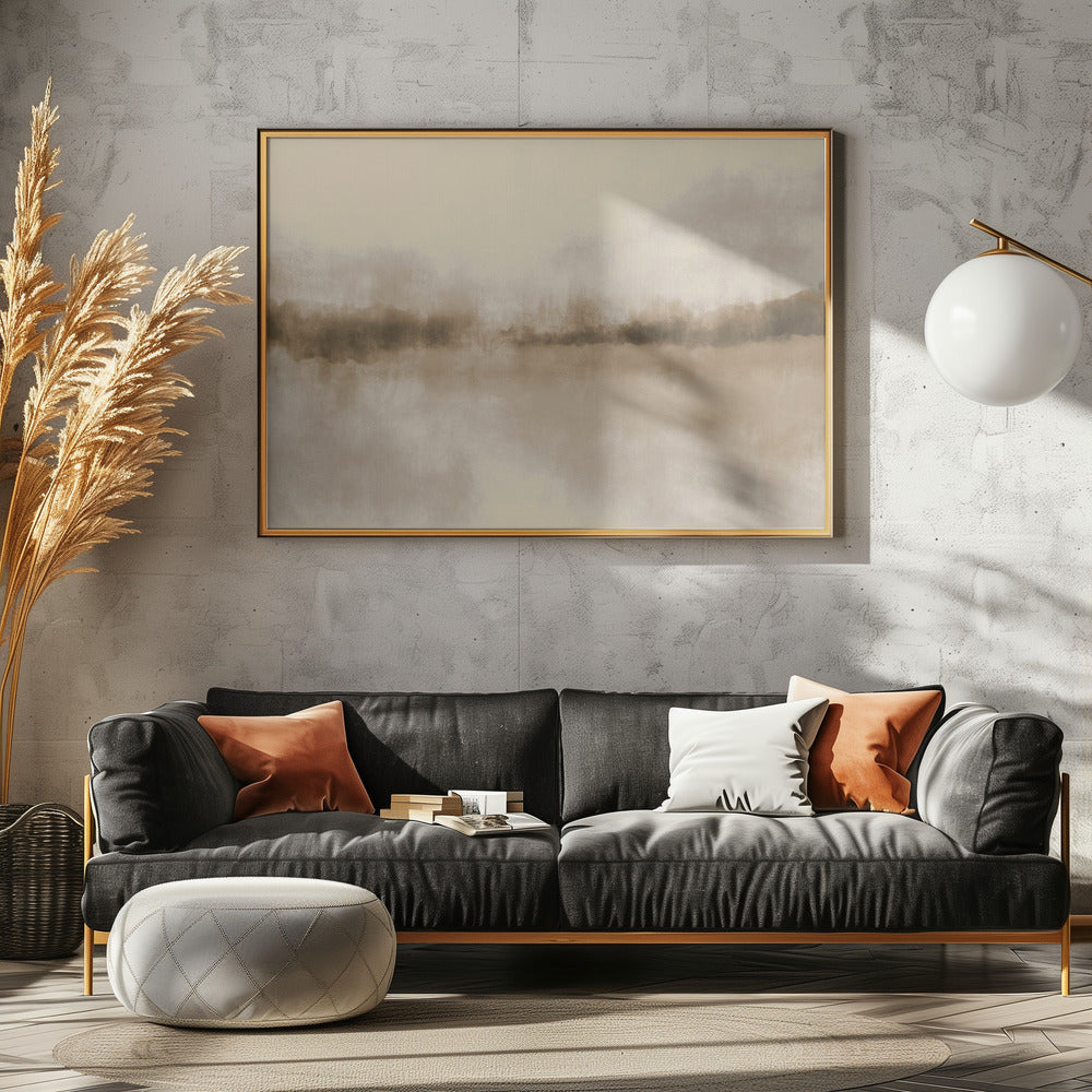 Abstrakte Landschaft in neutralen Brauntönen | Leinwand