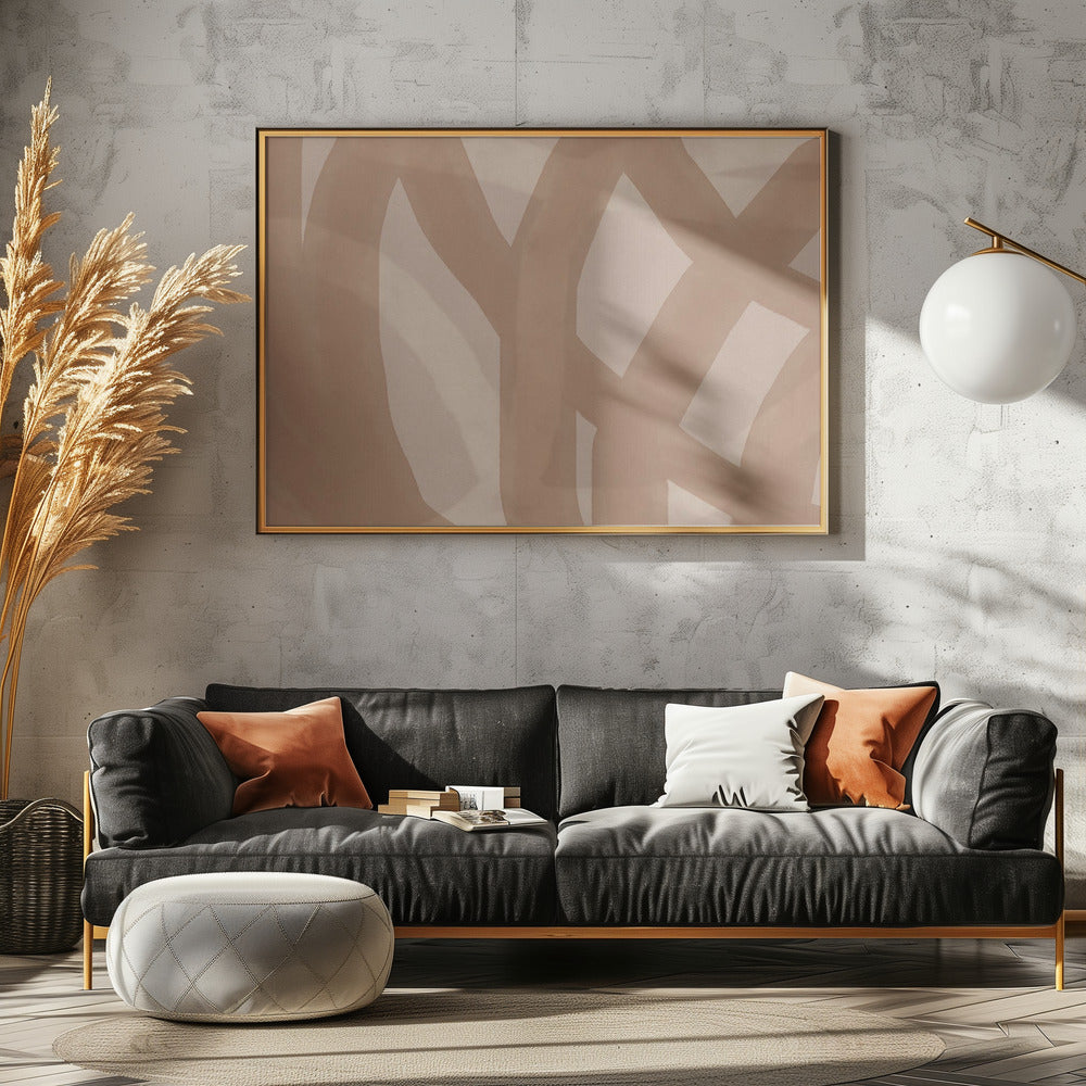 Neutrales abstraktes Aquarell in Nude und Pastell 9 | Poster