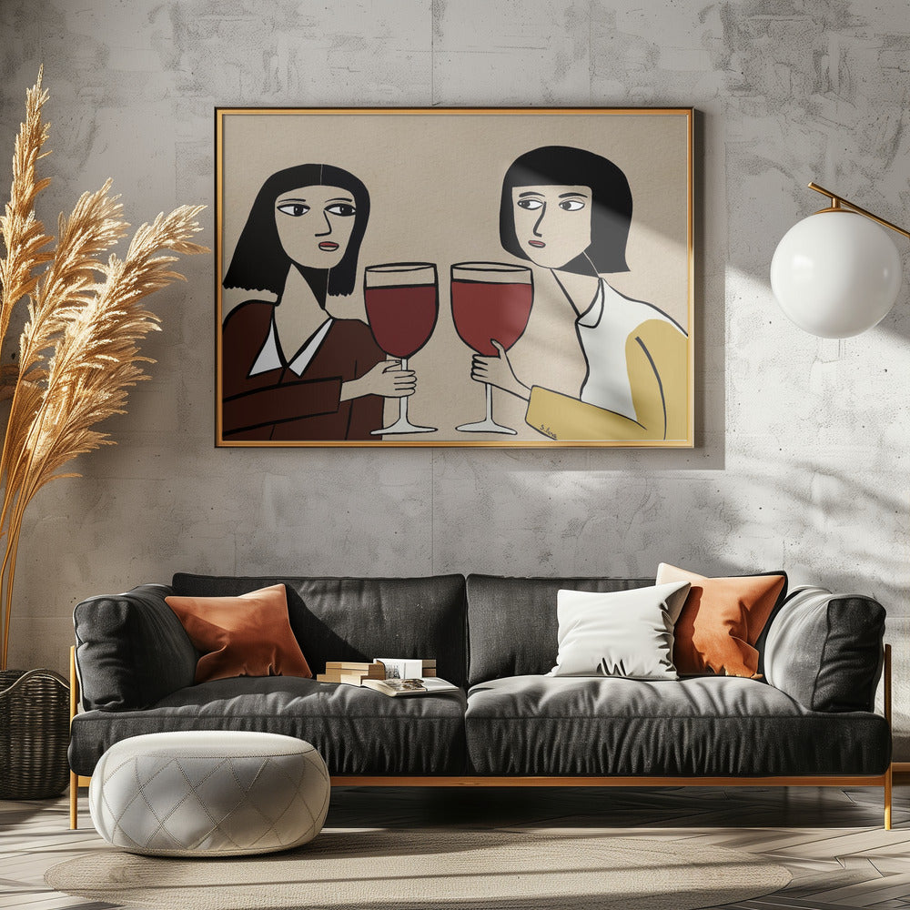 Weinliebhaber-Freunde | Poster