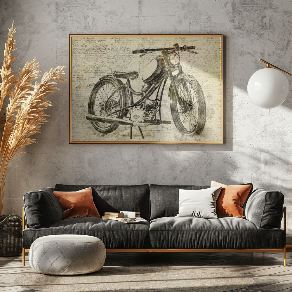 altes Motorrad | Leinwand