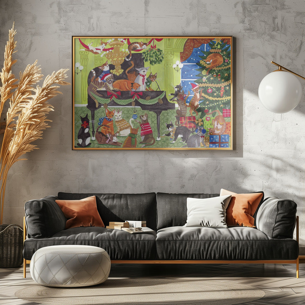 Cats playing piano | Poster