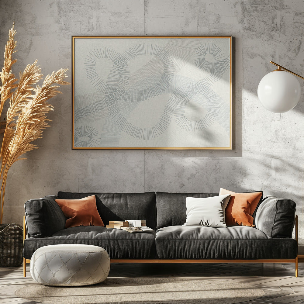 calming essentials Geschwungene Linien blau | Leinwand