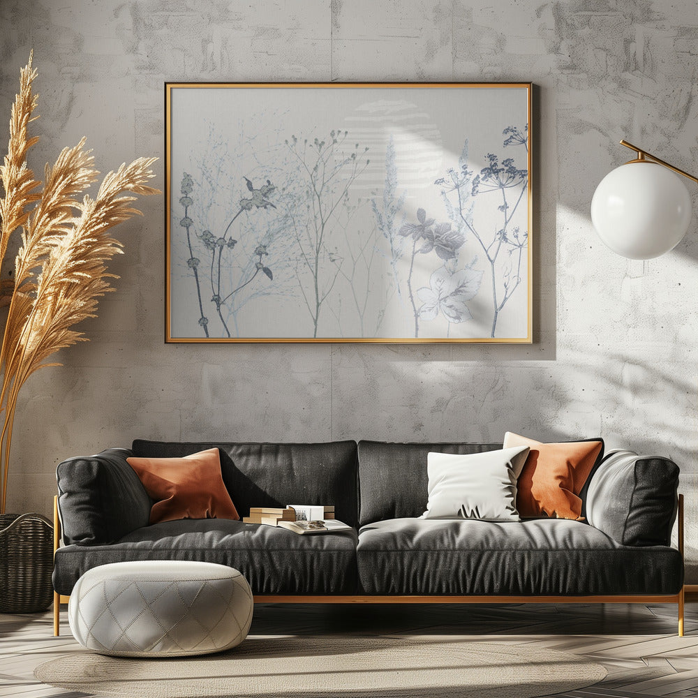 Plant based calming atmosphere soft blue | Poster