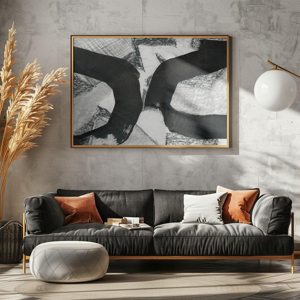 Schwarzes Textur-Meeting 1 | Leinwand