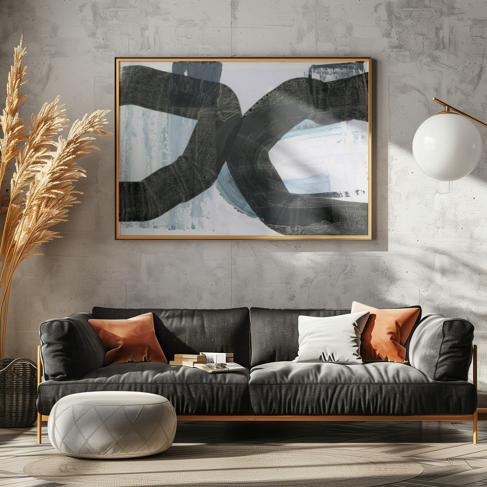 Schwarzes Textur-Meeting 2 | Leinwand