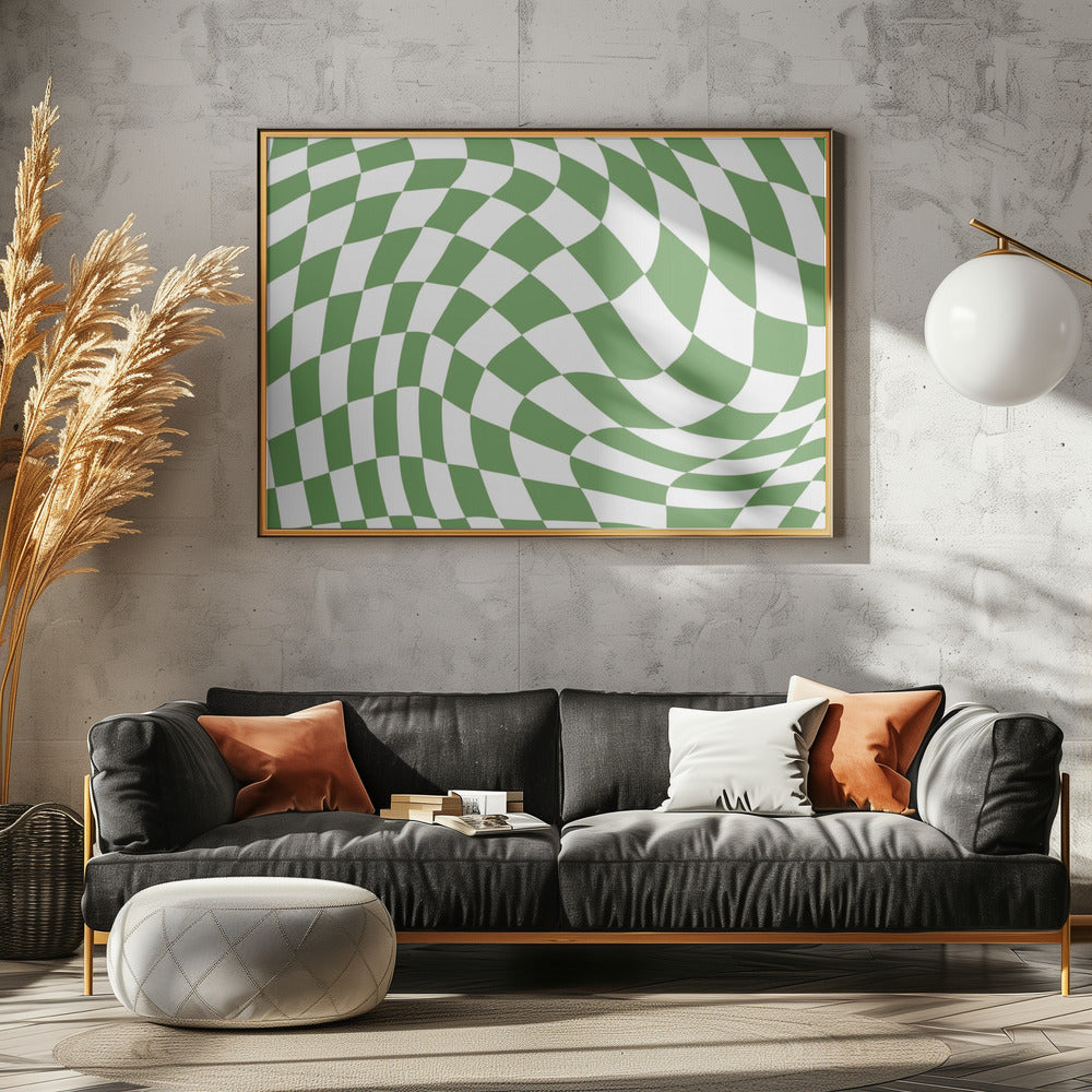 Green Checkerboard | Canvas