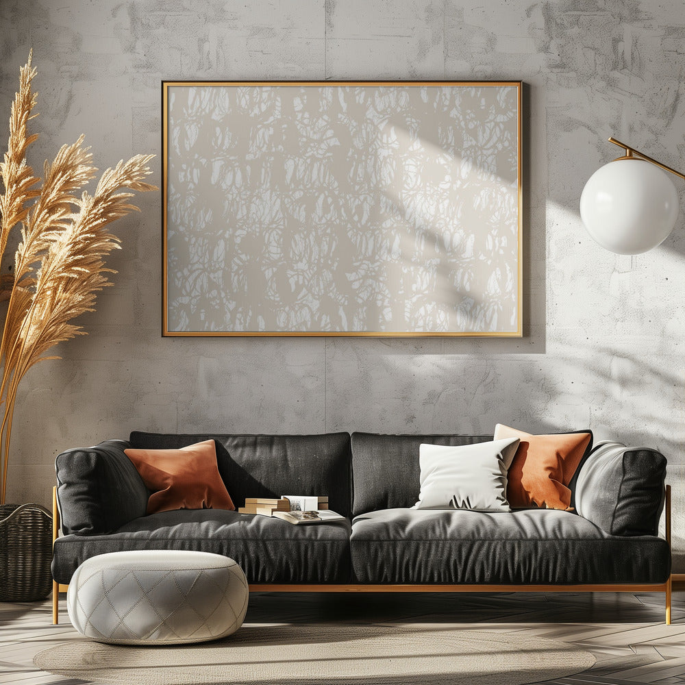 Abstrakte Tintenwirbel Beige 1 | Leinwand