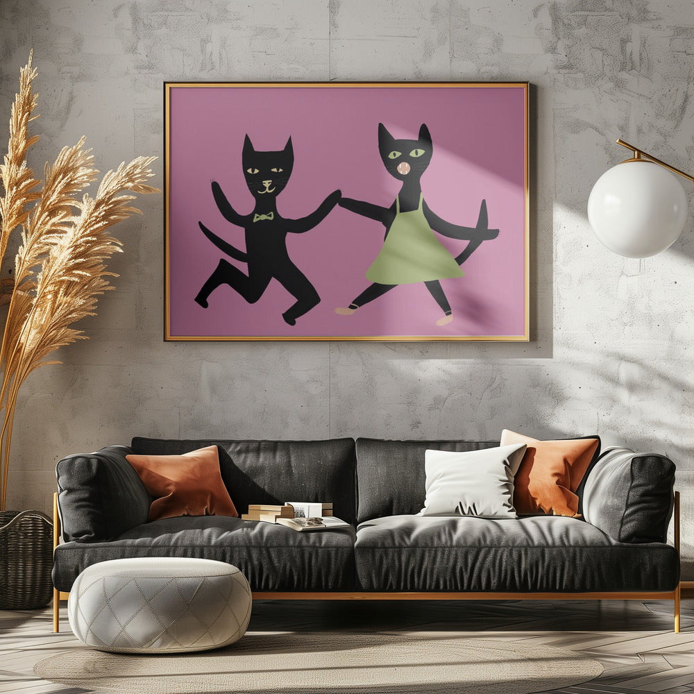 Tanzende Katzen | Leinwand